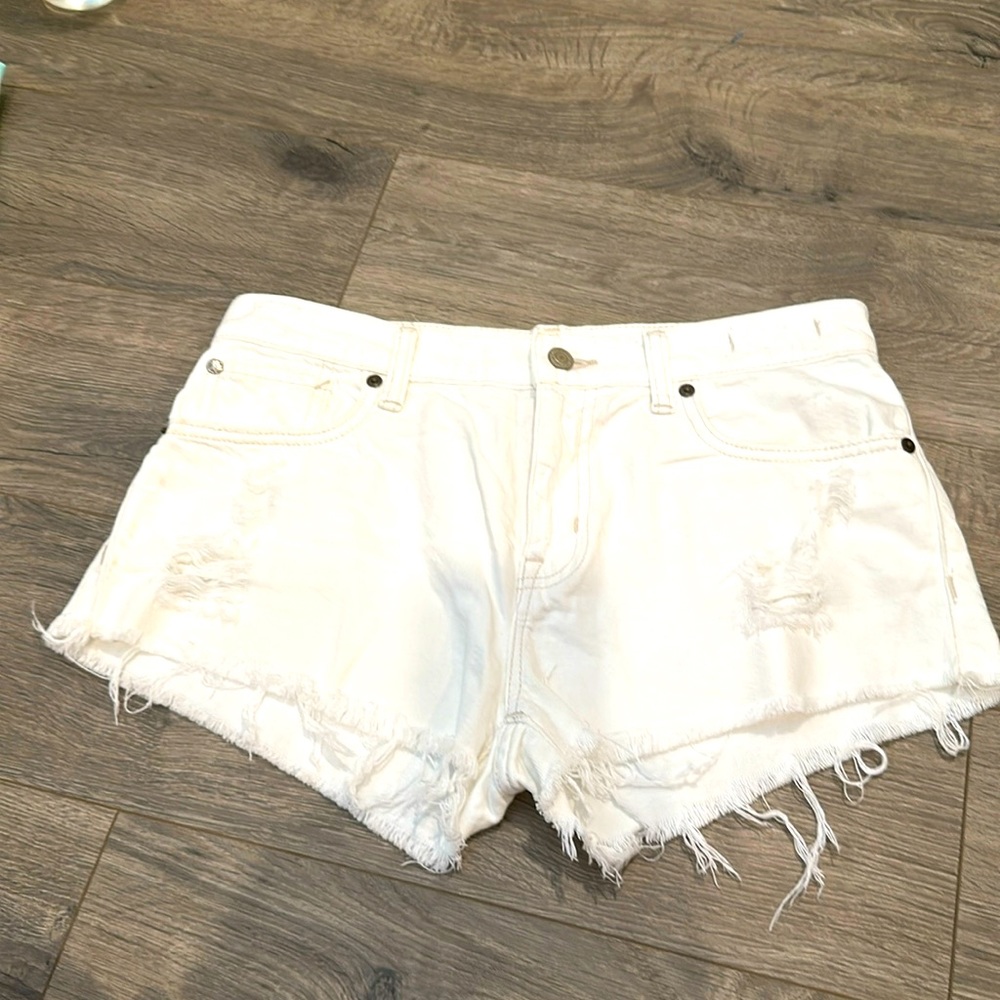 Denim& Supply Ralph Lauren white denim shorts🤍